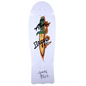Alva Dagger Tail White Signed Bottom Skateboard Deck