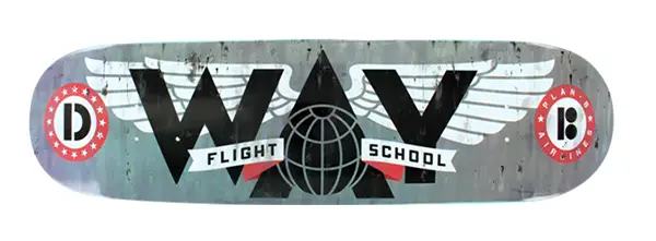 danny way flight school skateboard deck 8.375 inch
