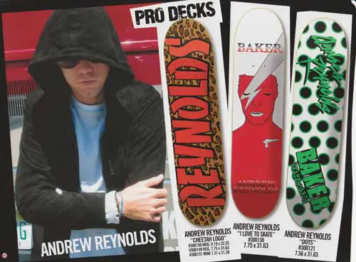 Baker Skateboards Andrew Reynolds Decks
