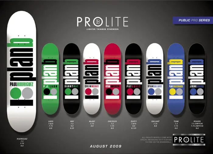 Plan B Skateboards 2009 Catalog Public Pro Series Decks